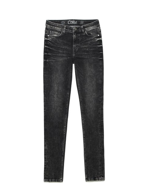 Моделирующие eco-friendly джинсы skinny со средней посадкой Conte Elegant CON-173, washed black, L, 46/164, Черный