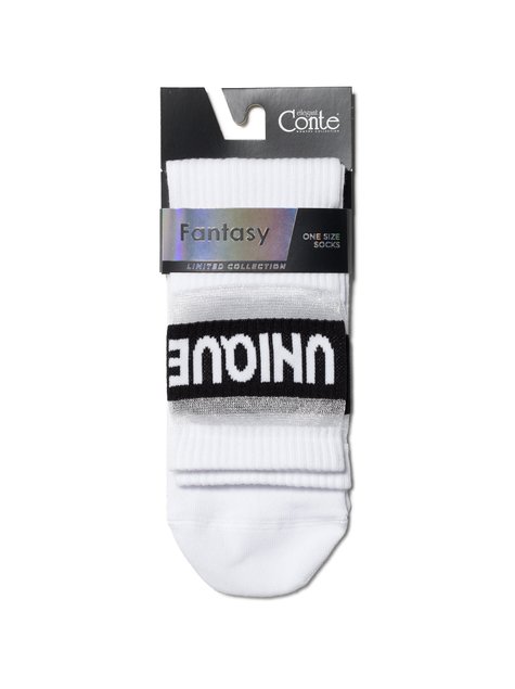 Подовжені шкарпетки з смужками з прозорої сітки Conte Elegant FANTASY, Білий, 36-39, 36, Белый