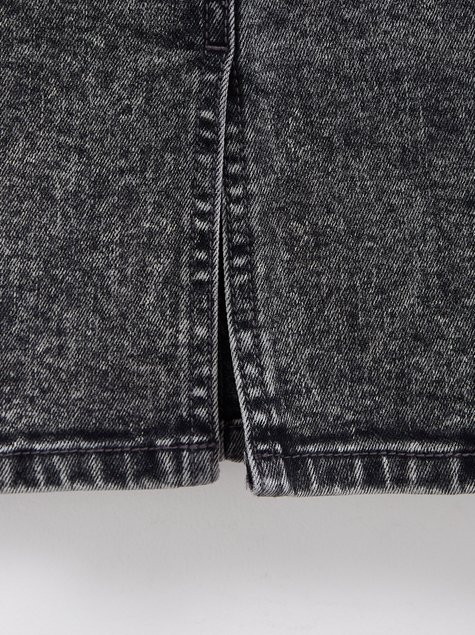 Джинсова спідниця прямого силуету Conte Elegant CON-385, acid washed grey, L, 46/170, Сірий