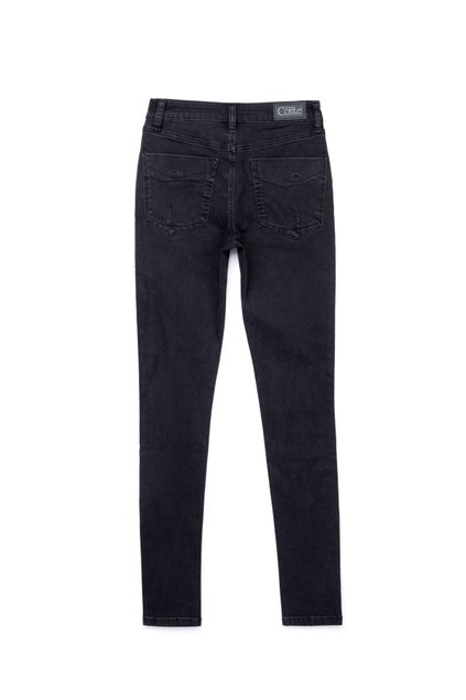 Моделюючі eco-friendly джинси з високою посадкою Conte Elegant CON-120, washed black, L, 46/164, Черный