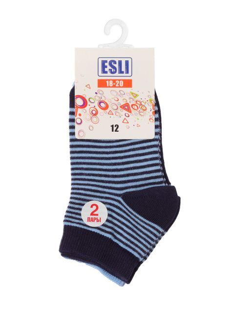 Носки детские ESLI (2 пары), темно-синий-голубой, 12, 18, Комбинированный