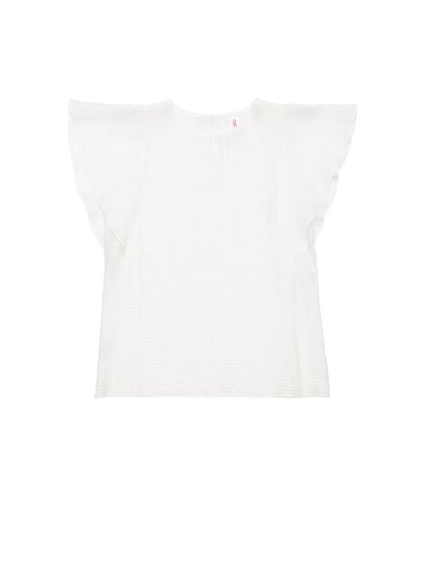 Блузка из вискозы премиального качества "ощущение шелка" с широкими воланами Conte Elegant LBL 1097, off-white, XS, 40/170, Белоснежный