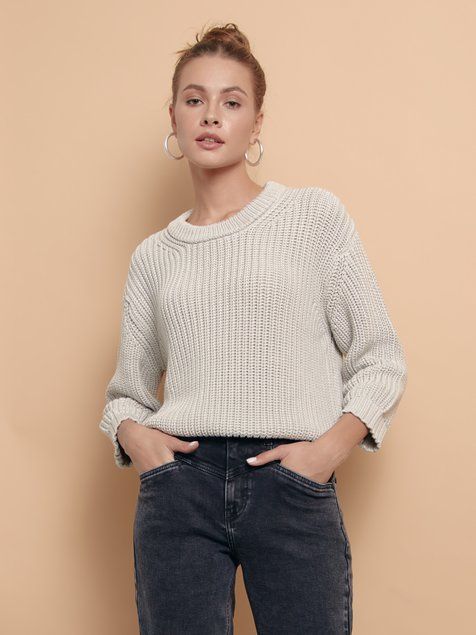 Джинси Mom Fit з високою посадкою та кокеткою Conte Elegant CON-381, washed grey, XL, 48/164, Светло-серый