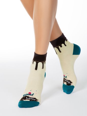 Шкарпетки жіночі бавовняні Conte Elegant CLASSIC, Кремовый, 36-37, 36, Светло-бежевый