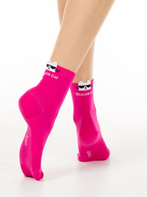 Шкарпетки бавовняні жіночі Conte Elegant CLASSIC, фуксия, 36-37, 36, Пурпурный