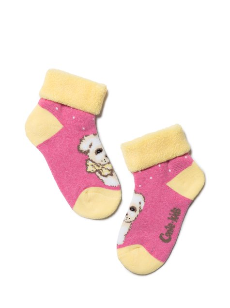 Шкарпетки дитячі Conte Kids SOF-TIKI (махрові з відворотом), Рожевий, 12, 18, Розовый