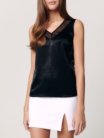 Блузка с легкой атласной ткани с эффектом бархата Conte Elegant LBL 1172, black, XL, 48/170, Черный