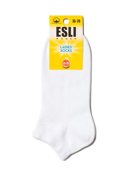 Носки женские хлопковые ESLI (укороченные), Белый, 36-39, 36, Белый