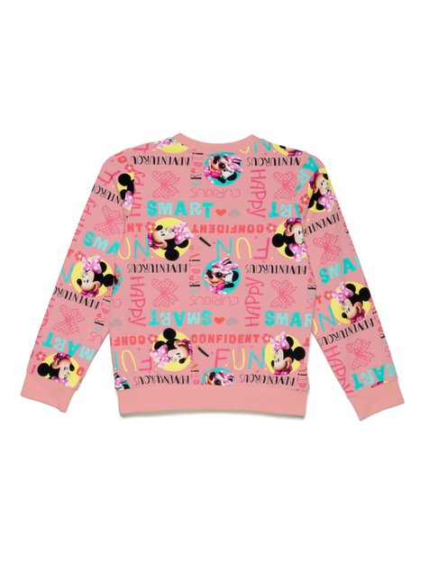 Хлопковый свитшот с ярким принтом и надписями Conte Elegant ©Disney 968, pink fun, 104-110, 104см, Розовый