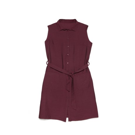 Платье-рубашка без рукавов с легким блеском Conte Elegant LPL 915, windsor wine, S, 42/170, Темно-бордовый