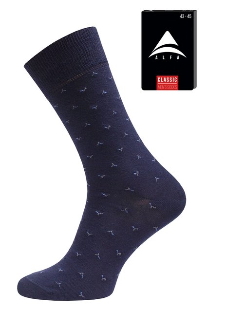 Шкарпетки чоловічі "ALFA" 2160 CLASSIC (середньої довжини), Темно-синій, 40-42, 40, Темно-синий
