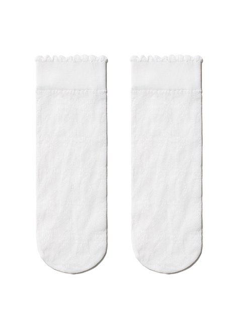 Шкарпетки дитячі нарядні Conte Elegant FIORI, Bianco, 18-20, 27, Білосніжний