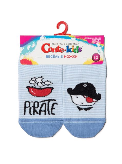 Бавовняні дитячі шкарпетки Conte Kids TIP-TOP (веселі ніжки), Светло-голубой, 14, 21, Светло-голубой