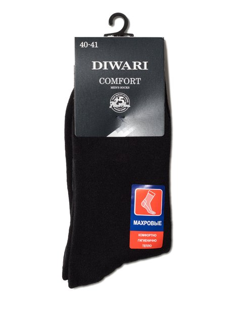 Шкарпетки чоловічі "DIWARI" COMFORT (махрові), Черный, 38-39, 38, Черный
