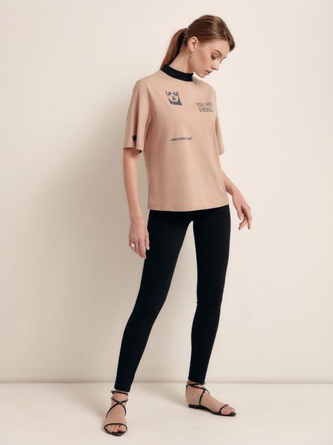 Леггинсы с высокой посадкой и молниями Conte Elegant SINDY, black, L, 46/164, Черный