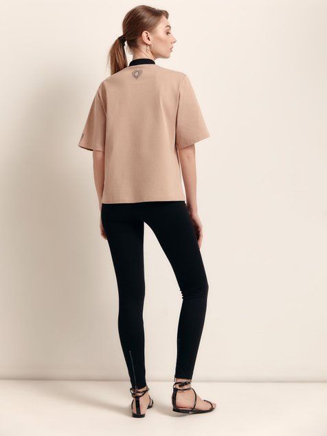 Леггинсы с высокой посадкой и молниями Conte Elegant SINDY, black, L, 46/164, Черный