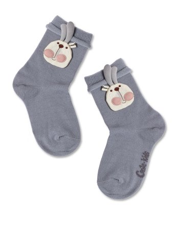Шкарпетки з бавовни з декоративними іграшками Conte Elegant TIP-TOP 20С-174СП, Темно-сірий, 12, 18, Темно-серый