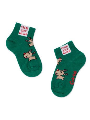 Шкарпетки дитячі Conte Kids NEW YEAR, Зелений, 11-12, 18, Зеленый