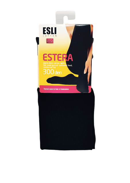 Теплі щільні колготки з бавовни, з лайкрою ESLI ESTERA 300, Nero, 2, 2, Черный
