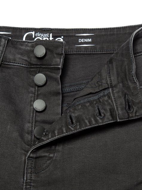 Моделирующие джинсы skinny с высокой посадкой Conte Elegant CON-286, washed black, M, 44/170, Черный