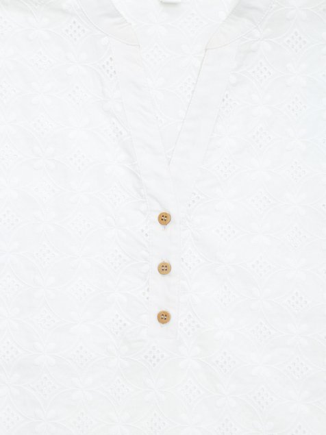 Блуза з вишивкою рішельє з бавовни преміальної якості Conte Elegant LBL 1090, white, XL, 48/170, Белый