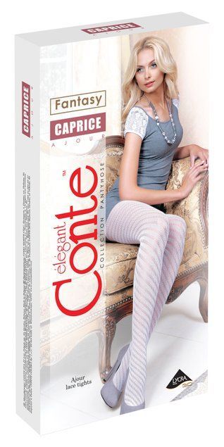 Ажурные хлопковые колготки Conte Elegant CAPRICE, Bianco, 3, 3, Белоснежный