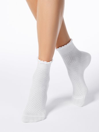 Шкарпетки жіночі бавовняні Conte Elegant CLASSIC (тонкі), Білий, 38-39, 38, Белый