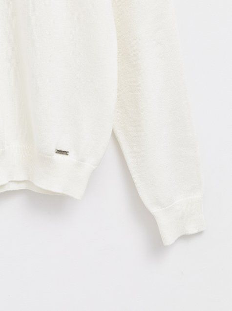 Джемпер из пряжи с хлопком и модалом Conte Elegant LDK 139, ecru, XS, 40/170, Светло-бежевый