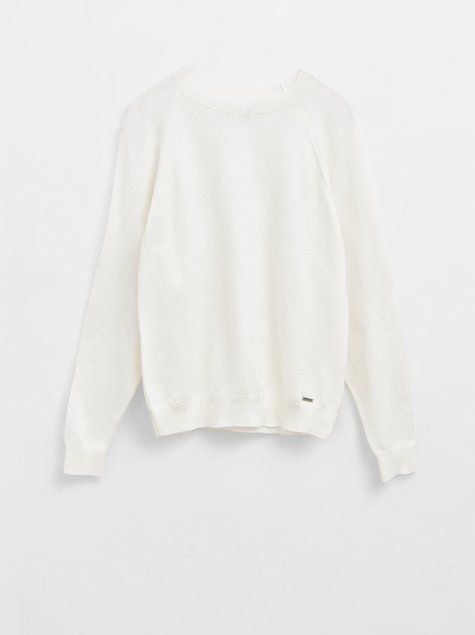 Джемпер из пряжи с хлопком и модалом Conte Elegant LDK 139, ecru, XS, 40/170, Светло-бежевый
