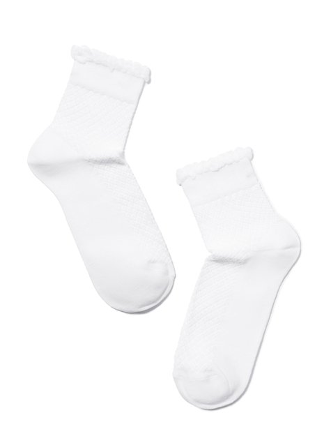 Носки женские хлопковые Conte Elegant CLASSIC (тонкие, с пикотом), Белый, 38-39, 38, Белый