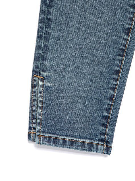 Укорочені джинси skinny з розрізами та високою посадкою Conte Elegant CON-346, mid blue, XS, 40/164, Синий