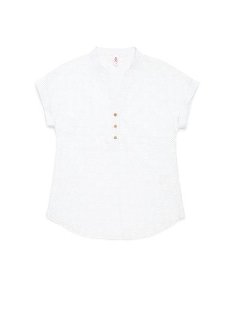 Блуза з вишивкою рішельє з бавовни преміальної якості Conte Elegant LBL 1090, white, XS, 40/170, Белый