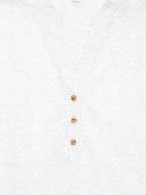 Блуза з вишивкою рішельє з бавовни преміальної якості Conte Elegant LBL 1090, white, XS, 40/170, Белый
