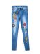 Ультрамодные джинсы с вышивкой и эффектом "сильной поношенности" Conte Elegant CON-32, синий, XS, 40/164, Синий