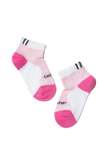 Шкарпетки дитячі Conte Kids ACTIVE (короткі), Белый-Светло-розовый, 12, 18, Комбинированный