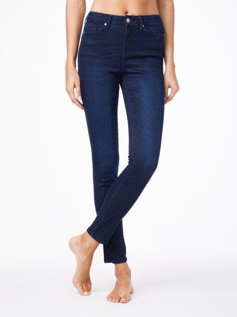 Ултракомфортні джинси Skinny з високою посадкою Conte Elegant CON-82, Темно-синій, XS, 40/164, Темно-синий