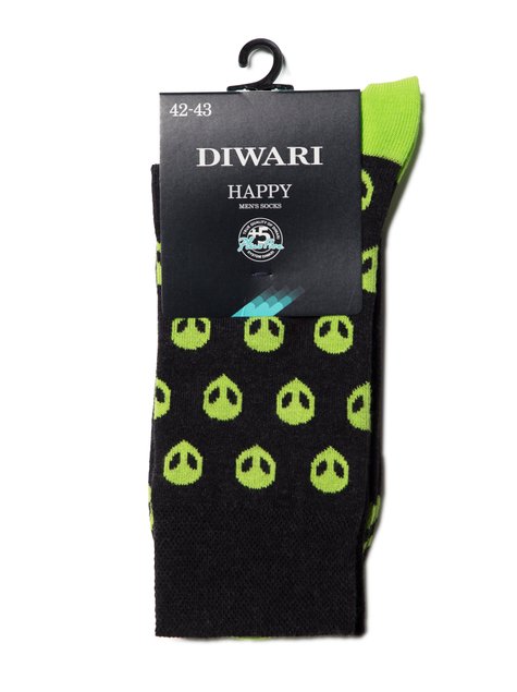 Шкарпетки чоловічі "DIWARI" HAPPY (бавовняні), Черный, 40-41, 40, Черный