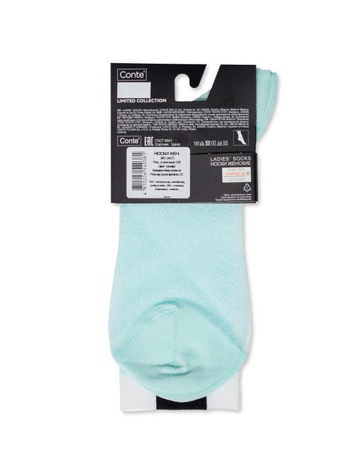 Удлиненные полупрозрачные носки Conte Elegant FANTASY, бледно-бирюзовый, 36-37, 36, Светло-розовый