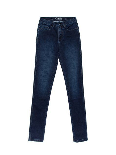 Моделирующие джинсы skinny с высокой посадкой Conte Elegant CON-273, washed indigo, XS, 40/164, Светло-голубой