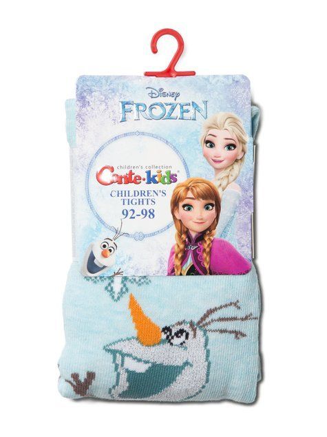 Колготки дитячі бавовняні Conte Kids &copy;Disney Frozen (з люрексом, стразами), бледно-бирюзовый, 104-110, 104см, Светло-розовый