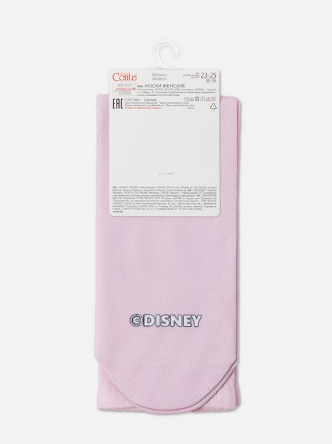 Удлиненные носки с хлопком CONTE ©Disney, Светло-розовый, 36-39, 36, Светло-розовый