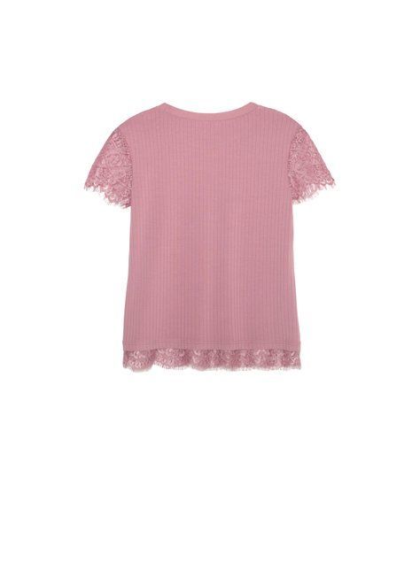 Фактурный топ из вискозы премиального качества с кружевом Conte Elegant LD 1033, deep dusty rose, XS, 40/170, Розовый