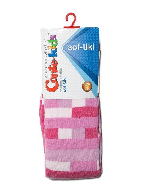 Колготки дитячі Conte Kids SOF-TIKI (махрові всередині), Рожевий, 128-134, 128см, Розовый