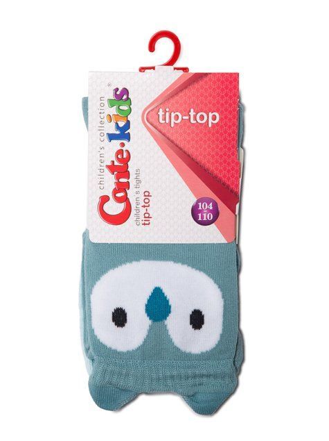 Колготки детские Conte Kids TIP-TOP (мордашки), бледно-бирюзовый, 62-74, 62см, Светло-розовый