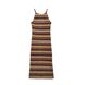 Облегающее платье миди на тонких бретелях Conte Elegant LPL 922, black stripes, XS, 40/170, Черный