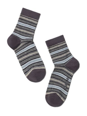 Шкарпетки дитячі Conte Kids TIP-TOP (бавовняні, з малюнками), серый, 16, 24, Сірий
