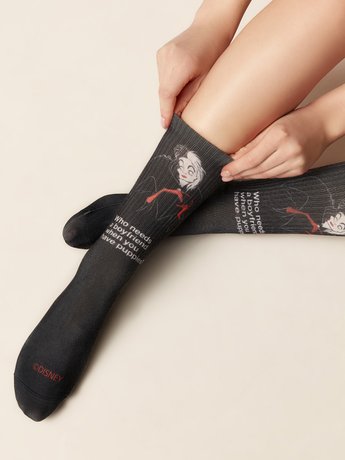 Подовжені шкарпетки з бавовною CONTE ©Disney, Черный, 36-39, 36, Черный