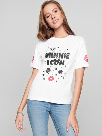 Хлопковая футболка с рисунком «Minni icon» по лицензии ©Disney Conte Elegant LD 2004, snow white, XS, 40/170, Белоснежный