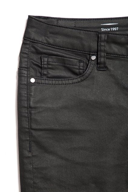 Моделирующие джинсы с высокой посадкой и напылением "под кожу" Conte Elegant CON-104, Черный, L, 46/164, Черный