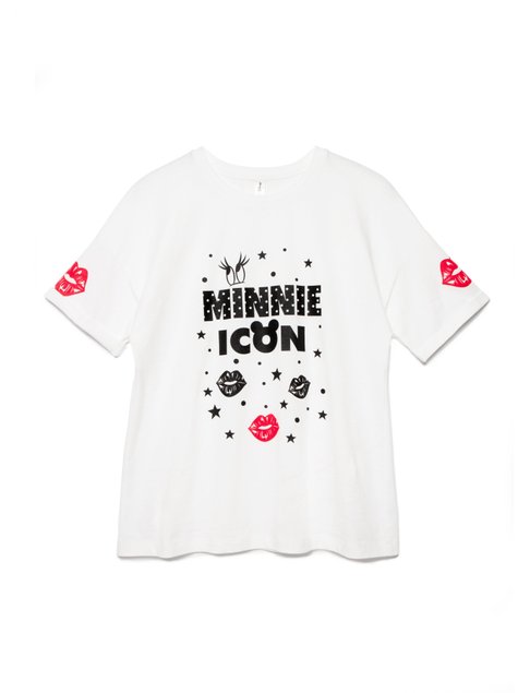Хлопковая футболка с рисунком «Minni icon» по лицензии ©Disney Conte Elegant LD 2004, snow white, XS, 40/170, Белоснежный